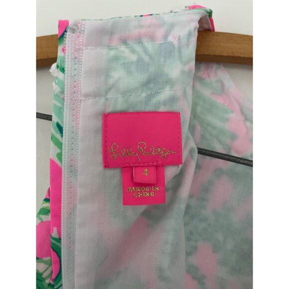 NWOT Lilly Pulitzer Mini Classic Shift Dress Pink Sand Paradise Girls size 4 - Picture 4 of 4